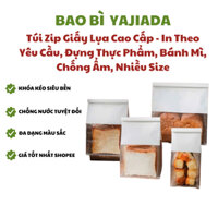 (Combo 100 chiếc) Túi Zip Giấy Lụa Cao Cấp - In Theo Yêu Cầu, Đựng Thực Phẩm, Bánh Mì, Chống Ẩm, Nhiều Size