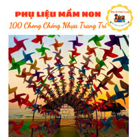 Combo 100 chong chóng nhựa 7 màu dây treo / cây cầm trang trí