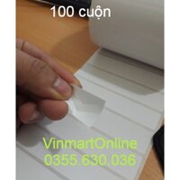 [Combo 100 cuộn] Decal nhiệt in tem nhãn 35x22 3 tem/hàng, cuộn 50m. Tem vỡ xương cá