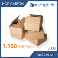 Combo 100 hộp - 16x12x6 cm - thùng hộp carton giá siêu rẻ - SH08