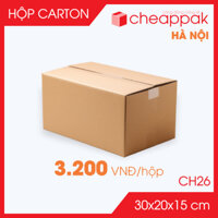 Combo 100 hộp - 30x20x15 cm - Hộp carton đóng hàng giá siêu rẻ, hộp gói hàng, thùng carton - CH26