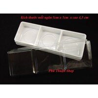 Combo 100 Hộp Nhựa Đựng Bánh 3 Ngăn Đế Trắng ( Kích thước mỗi ngăn 5x5cm x cao 4.8 cm, đựng bánh 50 gram)