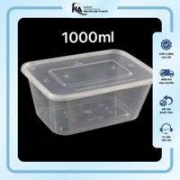 Combo 100 Hộp Nhựa Vuông Dùng 1 Lần 750ml/1000ml Kèm Nắp