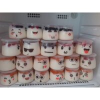 combo 100 hủ đựng sữa chua trong panacotta 110ml tròn  kèm nắp