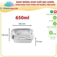 Combo 100 Khay Nhôm, Khay Giấy Bạc 1 Ngăn 600ml-650ml Có Nắp, Đựng Thực Phẩm, Đồ Nướng,Tiện Lợi