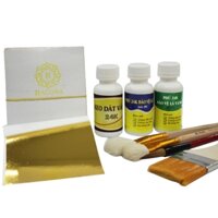 Combo 100 lá vàng dát đồ gỗ, kim loại keo 24K bóng láng như xi mạ