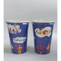 Combo 100 ly giấy 16oz (480ml) 2PE in hình thân thiện mỗi trường + nắp nhựa bằng