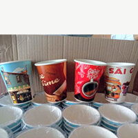 Combo 100 Ly giấy đựng cafe 16oz~480ml giữ nhiệt in hình, có nắp thân thiện môi trường