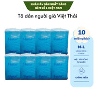 Combo 100 miếng bỉm già trần Việt Thái loại tã dán, bỉm già trần giá rẻ Size M/L vòng hông <110cm free size.