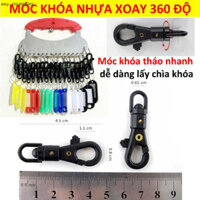 Combo 100 móc khóa nhựa xoay K360 dễ dàng tháo Thẻ chìa khóa ra khỏi chùm Móc chìa khóa name tag thẻ tên vali ddcg1