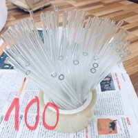 Combo 100 ống thủy tinh màu trắng mỗi ống dài 20cm fi6
