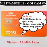 Combo 100 sim vietnamobile gói cảm ơn data không giới hạn