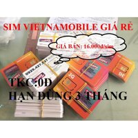 Combo 100 sim vietnamobile tk 0đ