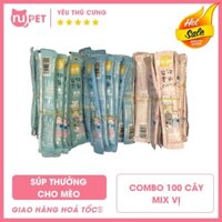 Combo 100 Súp thưởng Shizuka thức ăn dặm cho mèo biếng ăn nội địa Trung Quốc thanh 15g