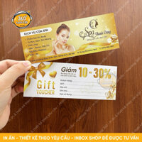Combo 100 Thẻ tặng quà thẻ gi ft tặng khách spa, tri ân khách hàng bền đẹp- In và thiết kế theo yêu cầu