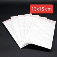 Combo 100 túi bóng khí gói hàng 13x15 cm trắng