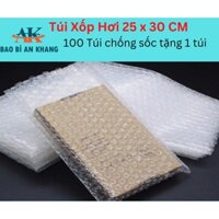 COMBO 100 túi chống sốc( 25x30), túi xốp hơi, xốp nổ, Túi bong bóng khí bọc hàng hóa
