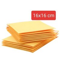 Combo 100 túi giấy bóng khí gói hàng 16x16 cm màu vàng