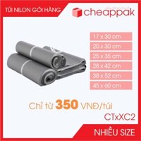 Combo 100 túi nilon đóng hàng 2 lớp Xám chuột - Nhiều size, túi gói hàng, túi niêm phong giao hàng