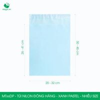 Combo 100 túi nilon gói hàng - túi niêm phong đóng hàng màu xanh pastel - NHIỀU KÍCH THƯỚC - MT1DP - 25x35 cm