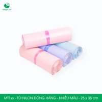 Combo 100 túi nilon gói hàng 25x35 cm - túi niêm phong đóng hàng - NHIỀU MÀU - MT1HD - Hồng đào