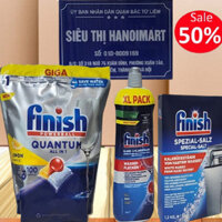 Combo 100 Viên finish quantum + dung dịch làm bóng finish 8000ml + muối rửa bát chén ly 1.2kg - Hanoimart