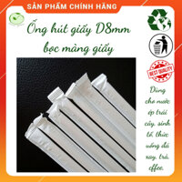 Combo 1000 Ống Hút Giấy Có Màng Bọc Phi 8 x197mm Để Uống Sinh Tố, Thức Uống Đá Xay - Ống hút giấy phi 8
