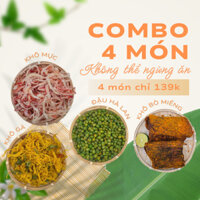 COMBO 100g Khô Gà +  100g Khô Bò miếng + 100g Mực xé sợi + 100g Đậu Hà Lan KimLinh Food - Đệ Nhất Đồ Ăn Vặt