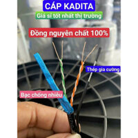 [Combo 100M] Dây Cáp Mạng 4 lõi có gia cường đồng dầu, chống ẩm chuyên dụng kéo ngoài trời bấm sẵn 2 đầu mạng.