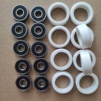 combo 10cái vòng bi 608 RBI và 10cái sơ mi nhựa,sơ mi nhôm dùng cho quạt B3,B4,B5