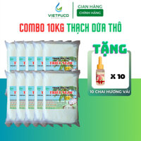 Combo [ 10KG ] Thạch dừa thô (khô) Triết Ngọc - Nguyên liệu topping tặng hương ( 10 túi x 1kg )