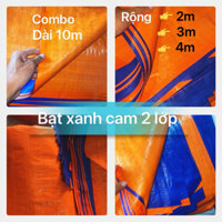 {Combo 10m} bạt xanh cam Cao su xanh cam 2 lớp dày dẻo Khổ rộng 4m-3m -2m