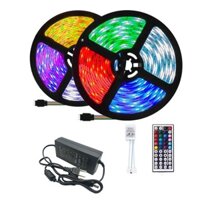 Combo 10M Dây Đèn LED Trang Trí RGB Kèm Nguồn và Remote - 5050 25 màu - Không Chống Nước