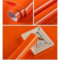 COMBO 10M Giấy dán tường decal màu cam trơn có sẵn keo mặt sau - khổ 1,2m