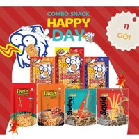 Combo 11 Gói Ăn Vặt VUI CẢ NGÀY - Bim Bim Bánh Que Lotus MIX Mực Bento HAPPY DAY