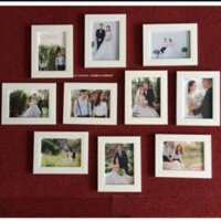 Combo 11 khung ảnh để bàn hoặc cheo tường 10 khung 13x18 & 1khung 15x21