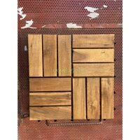 Combo 11 VỈ GỖ LÓT SÀN TỰ NHIÊN 12 NAN ngoài trời, lót ban công, sân vườn, spa, hồ bơi...CHẤT LƯỢNG CAO