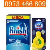 Combo 110 Viên rửa bát Finish classic 110V + Miếng tinh dầu thơm khử mùi máy rửa bát