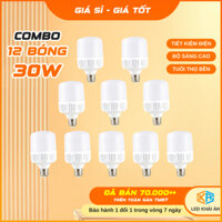 Combo 12 Bóng Đèn Led 30W Khải Ân Cao Cấp Siêu Sáng Tiết Kiệm Điện, Bộ 12 Bóng Điện Led 30W Độ Bền Cao