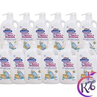 Combo 12 chai nước rửa bình sữa Kodomo 750ml Thái Lan - dạng chai - nuoc rua ve sinh binh sua, num ty va phu kien