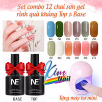 combo 12 chai sơn gel rinh quà khủng Top & Base tặng máy hơ mini, SET làm nail tại nhà, combo sơn gel, set làm nail mini