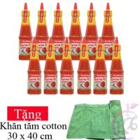 Combo 12 chai Tương ớt Nam dương Cay Vừa chai 255g Tặng 1 khăn tắm cotton siêu mềm 30x40cm màu ngẫu nhiên - tương ớt