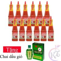 Combo 12 chai Tương ớt Nam dương Cay Vừa chai 255g Tặng 1 chai dầu gió xanh 24ml - tương ớt 3 THẬT siêu cay chính hiệu