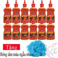 Combo 12 chai Tương ớt Nam dương Cay đặc biệt chai 250g Tặng 1 bông tắm màu ngẫu nhiên - tương ớt 3 THẬT siêu cay chính