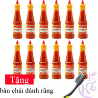 Combo 12 chai Tương ớt Cholimex chai nhựa 270g Tặng 1 bàn chải đánh răng - cay vừa, chay mặn đều dùng được