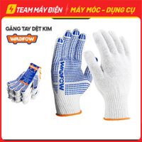 Combo 12 đôi găng tay lao động Wadfow WKG1801 bao tay dệt kim phủ hạt nhựa PVC, bảo hộ, chống nắng, sửa chữa