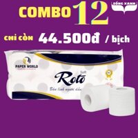 [COMBO 12] [Giấy vệ sinh cao cấp cuộn nhỏ ROTO SOFT |SỖNG XANH | 10 cuộn | 2 lớp mềm mại |