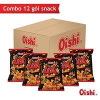 Combo 12 gói Oishi Snack Bắp 4X Sốt Sriracha Vị Cay (73g/gói)