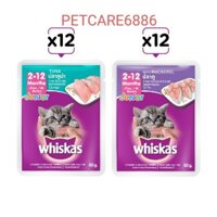 COMBO 12 GÓI Pate mèo con Whiskas mèo trưởng thành 80g