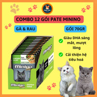 Combo 12 gói Pate Mèo Minino Gói 70g